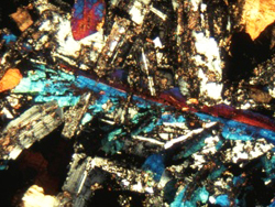 Thin section of Whin Sill pegmatite from Upper Teesdale